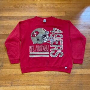 VTG 1991 San Francisco 49ers NFL Football Sweatshirt Discus Athletic L‎ USA Red